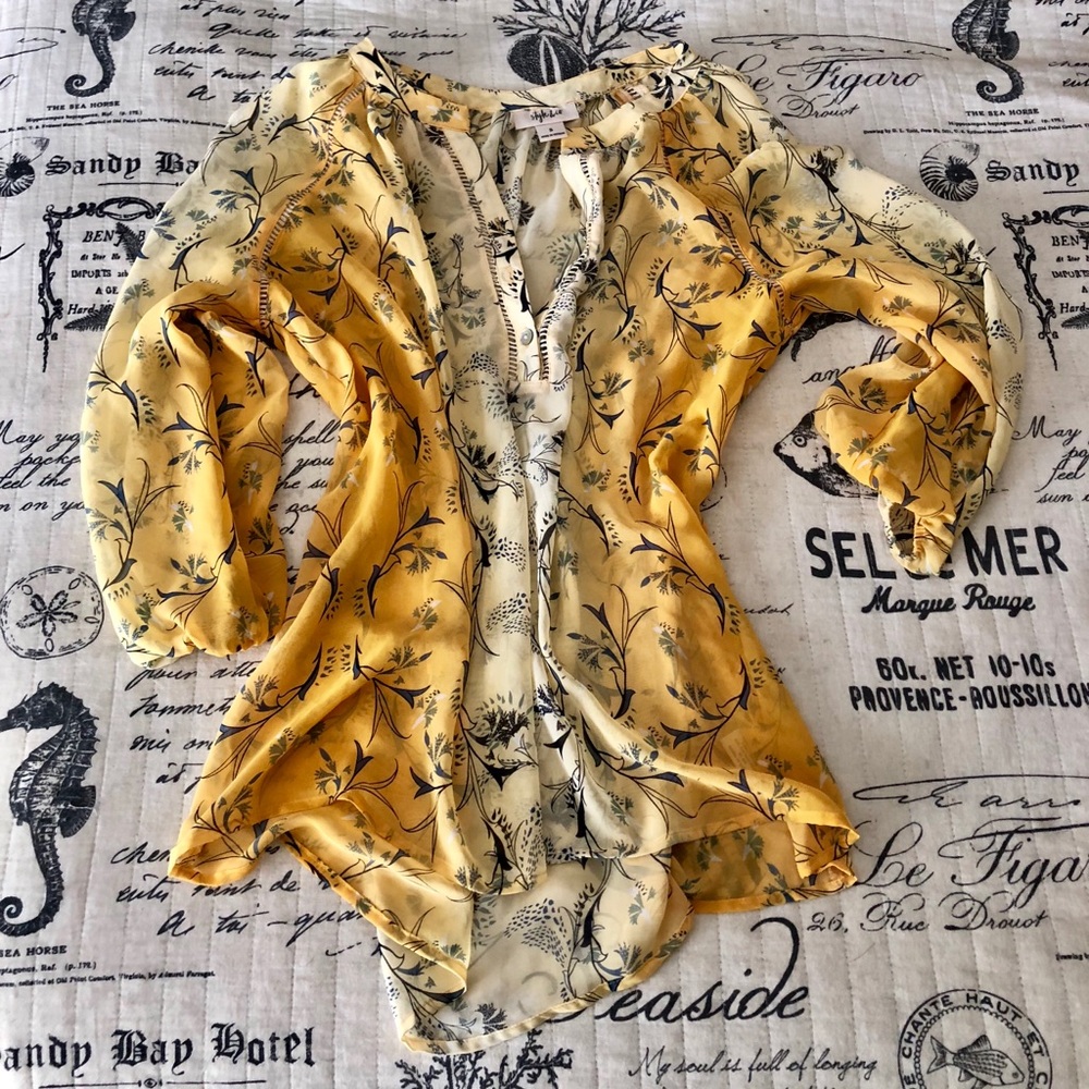 Yellow Sheer Relaxed Blouse